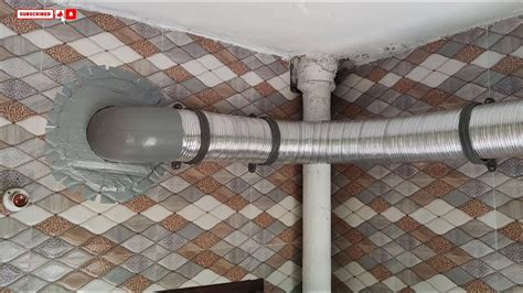 Chimney Pipe Installation Connected To Kitchen Exhaust Fan Step By