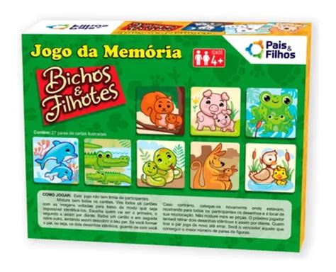 Jogo Da Memória Bichos E Filhotes Pais E Filhos Pais E Fil à venda em