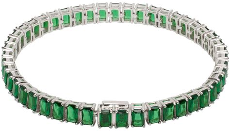 Hatton Labs Silver Green Classic Tennis Bracelet Hatton Labs