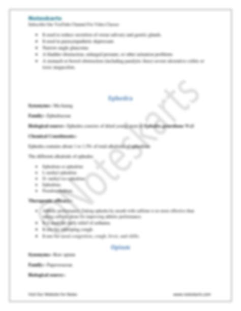 Solution Chapter Unit Pharmacognosy Drugs Acting On Nervous System