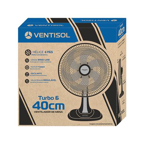 Ventilador De Mesa Cm Oscilante Turbo P S Preto V Bronze