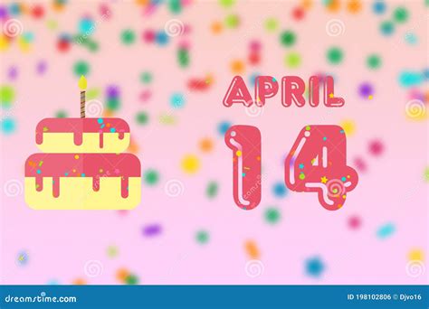 April 14th Day 14 Of Monthbirthday Greeting Card With Date Of Birth