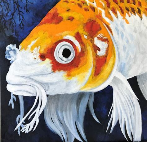 Butterfly Koi Painting by Jeanne Fashempour | Saatchi Art