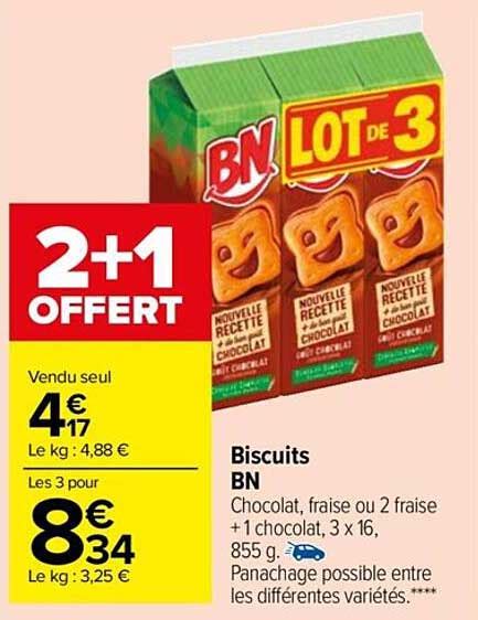 Offre Biscuits Bn Chez Carrefour Market