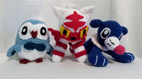 Shiny Alola Starters By Gwilly Crochet On Deviantart