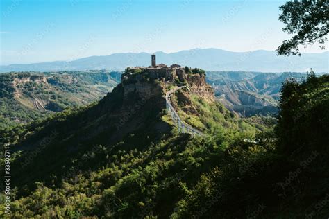 Sunrise view of Civita di Bagnoregio - Ancient town in Italy Stock ...