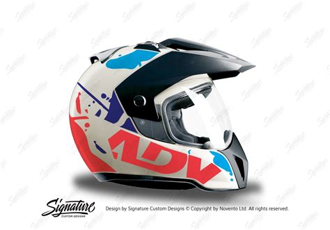 BMW Enduro Helmet (White) Fluo Red Stickers - Signature Custom Designs