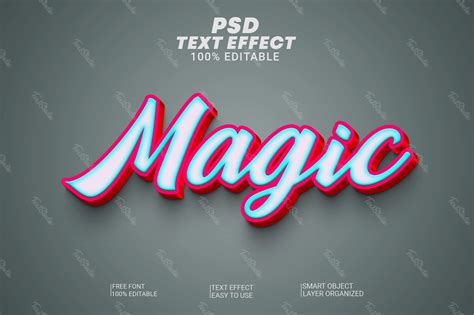 Effet De Texte 3d En Cursive Magique Fichier PSD Photoshop PREMIUM