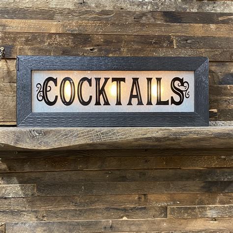 Vintage Style Lighted Bar Signs for kitchen and bar decor