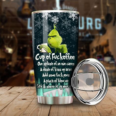 Unifinz Grinch Tumbler Cup Of Fuckoffee Christmas Tumbler Cup Funny