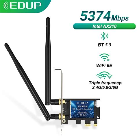 Edup 5374mbps Wifi 6e Intel Ax210 Pcie Sem Fio Wifi Adaptador Pci