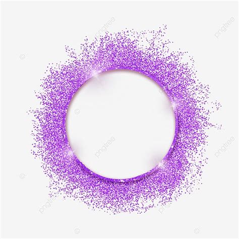 Purple Round Abstract Shine Glitter Border PNG