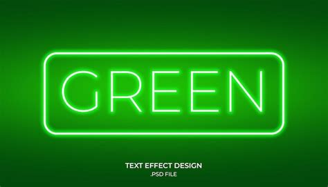 Premium Psd Green Light Text Effect Template