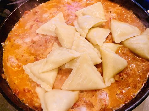 Cheese Ravioli With Shrimp In Pink Sauce Recipe Live Love Laugh