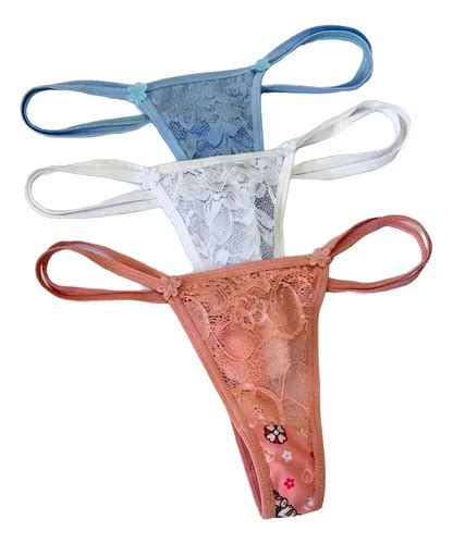 Kit Calcinhas Renda Lingerie Sexy Fio Dental Duplo Parcelamento