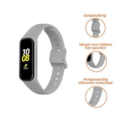 Samsung Galaxy Fit Siliconen Bandje Grijs Smartwatchbanden Nl