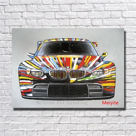 1 Peices Free Shipping100% Hand Painted Cool Car Oil Painting Home ...