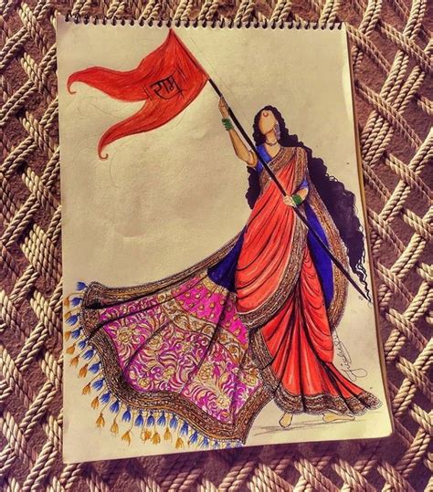 Bharat Mata Mini Canvas Art Fashion Art Illustration Beauty Art