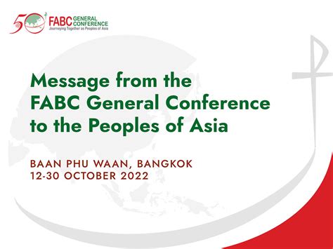 Message From The Fabc General Conference To The Peoples Of Asia