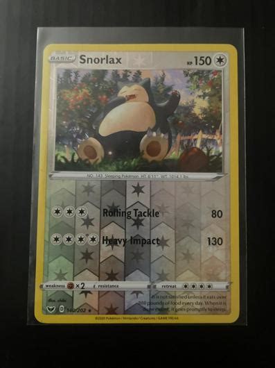 Snorlax Reverse Holo Ungraded Pokemon Sword Shield