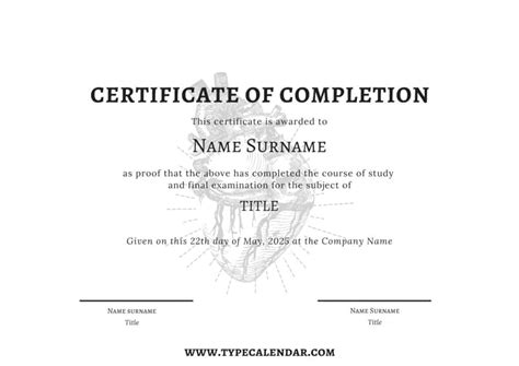 Free Printable Certificate Of Completion Templates Word PDF