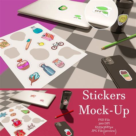 Stickers Mock Up Masterbundles