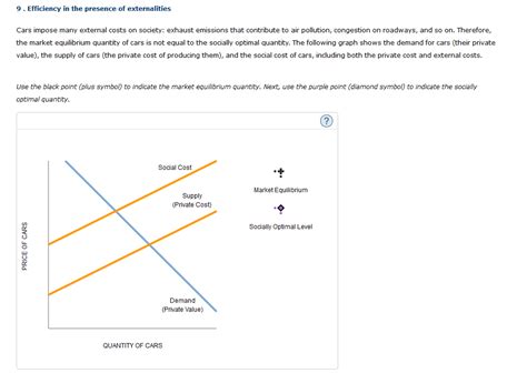 Solved 9 Efficiency In The Presence Of Externalities Cars Impose