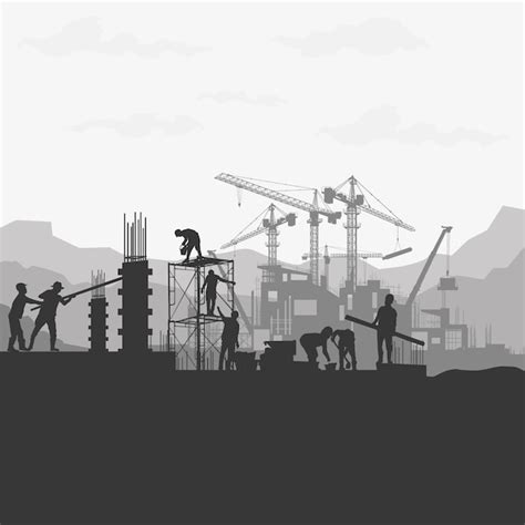 Construction silhouette background. | Premium Vector