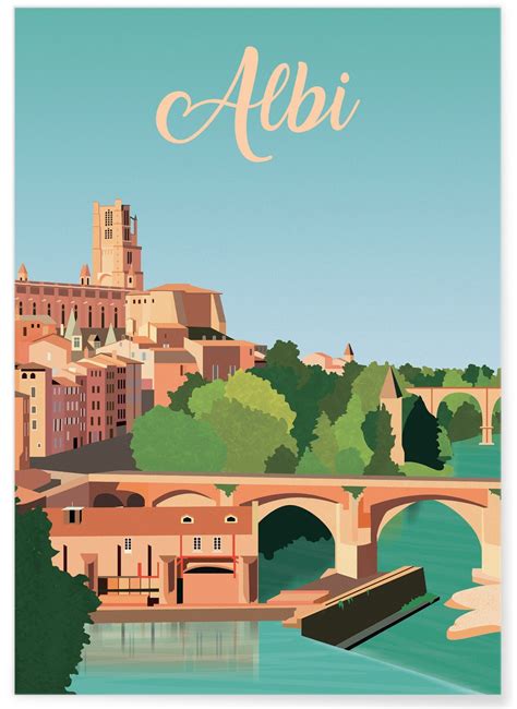 Affiche Ville De Albi Retro Affiche LAfficherie