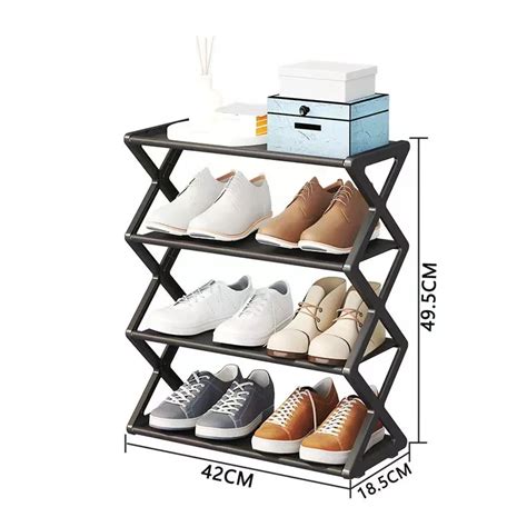 Household Simple X Shaped Shoe Rack Multi Functional Layer Steel Pipe