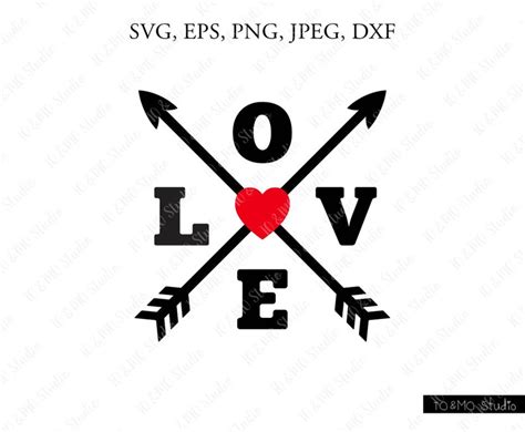 Love Arrows Svg Valentine Svgvalentines Day Svg Valentine Etsy