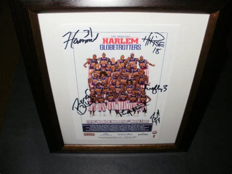 Harlem Globetrotters 2010 World Tour Framed Autographed Flyer