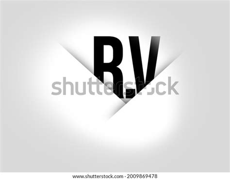 Rv Paper Cutout Logo Black White Stock Illustration 2009869478 | Shutterstock