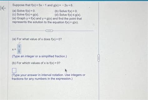 Solved Suppose That Fx5x−1 And Gx−2x6 A Solve