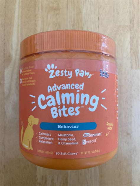 Zesty Paws Advanced Calming Bites For Dogs Behavior 90 Soft Chews