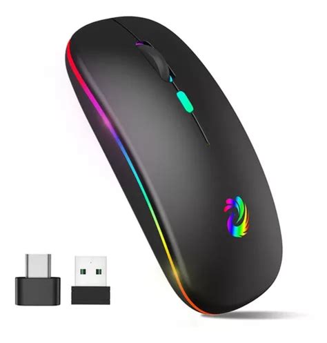 Mouse Inal Mbrico Led Recargable Delgado Silencioso Mxo Cuotas