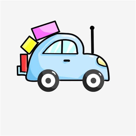 Cartoon Car Toy Light Blue Car Various Items Driving Car Car Clipart Yellow Headlight