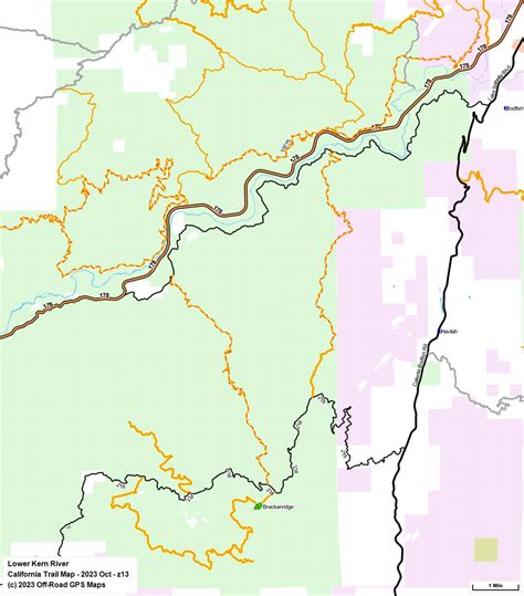 Sequoia NF, Lower Kern River - California Trail Map