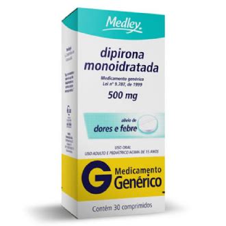 DIPIRONA SÓDICA 500MG MEDLEY 30 COMPRIMIDOS Drogão Super