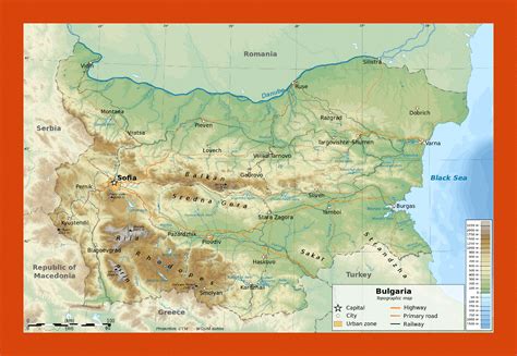 Physical map of Bulgaria | Maps of Bulgaria | Maps of Europe | GIF map ...