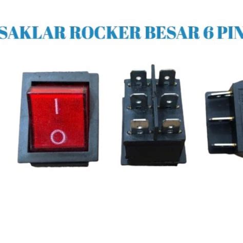 Jual SAKLAR ROCKER SWITCH 6 PIN BESAR ON OFF LAMPU 6 KAKI BESAR Di