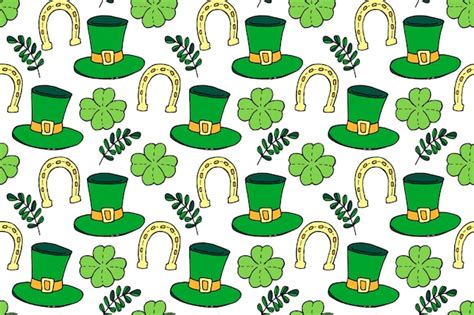 Premium Vector Seamless Vector Pattern For St Patricks Day Beige