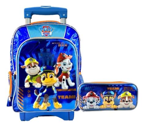 Kit Mochila Paw Patrol Con Ruedas Lapicera Original Envío gratis