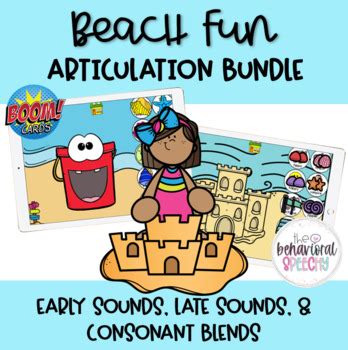 Beach Fun Articulation Boom Cards Bundle Early Late Sounds Plus Blends