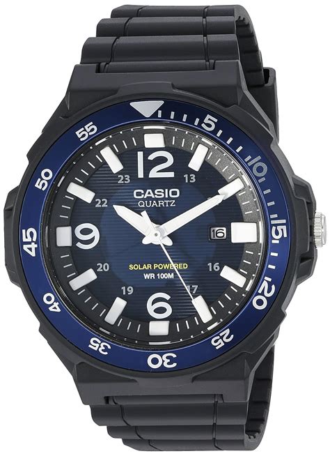 Casio Men S Solar Powered Quartz Resin Automatic Watch Color Black