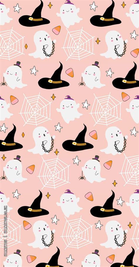 20 Chic And Preppy Halloween Wallpaper Inspirations Ghost And Witch’s Hat Halloween Wallpaper