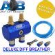 Diff Breather Deluxe Kit 111 Universal 4 Port Black Hose AIR ON BOARD