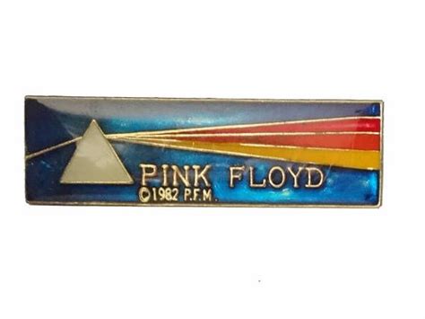 The Pink Floyd Logo Is Shown On A Blue And Red Enamel Pin With Gold Trim