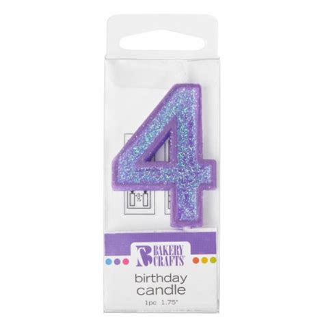 Bakery Crafts Glitter Purple 4 Birthday Candle, 1 ct - Fry’s Food Stores