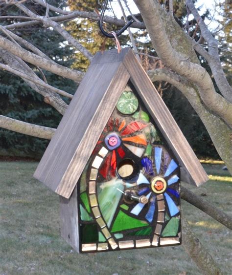 Stained Glass Mosaic Birdhouse Front Only Made To Order